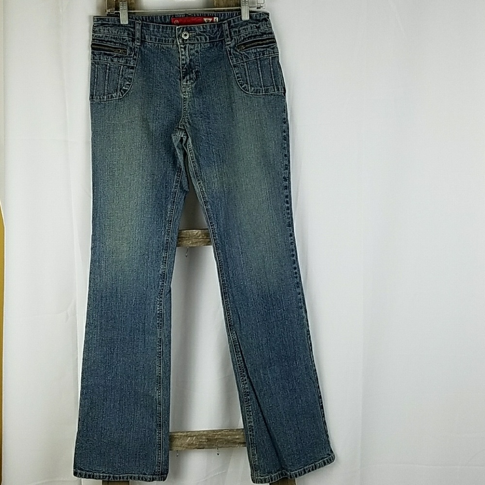 Guess women 30 blue straight‎ leg jeans denim grungecore Gorpcore streetwear